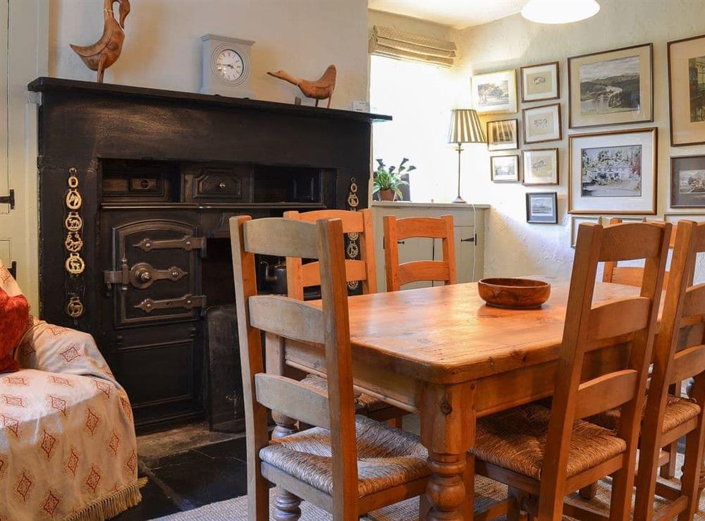 Impressive formal dining room with ornamental range at Wilfin Beck Cottage in Cunsey, Windermere., Cumbria