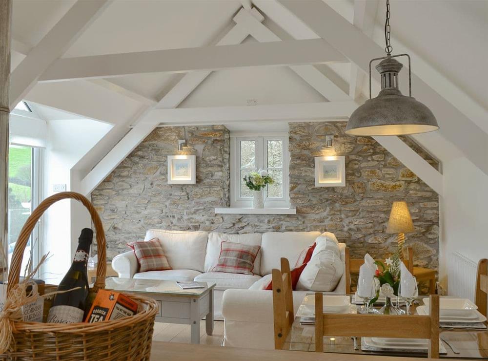 Charming open plan living space at Willow Barn in Polmassick, near St Austell, Cornwall