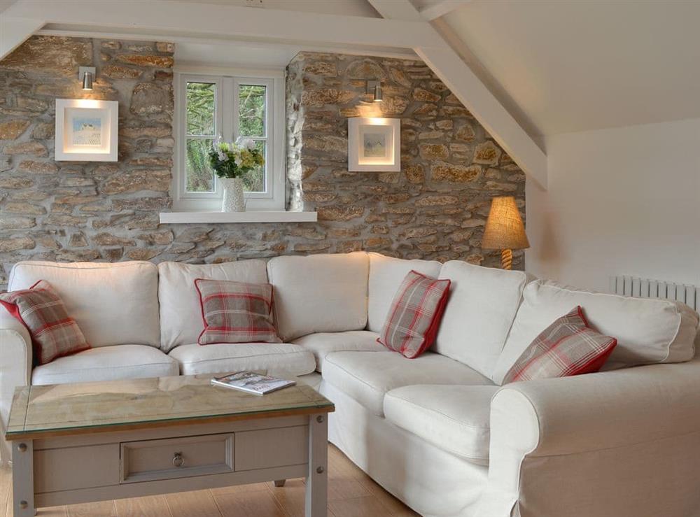 Comfortable living area at Willow Barn in Polmassick, near St Austell, Cornwall