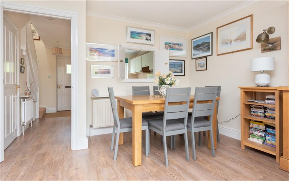 Dining area with table and chairs for 5 at Willow Cottage in Dittisham