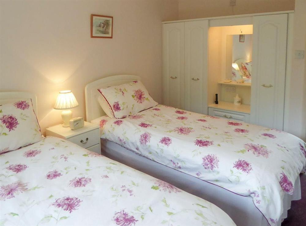 Ample storage within twin bedroom at Willow Cottage in Old Brampton, near Bakewell, Derbyshire