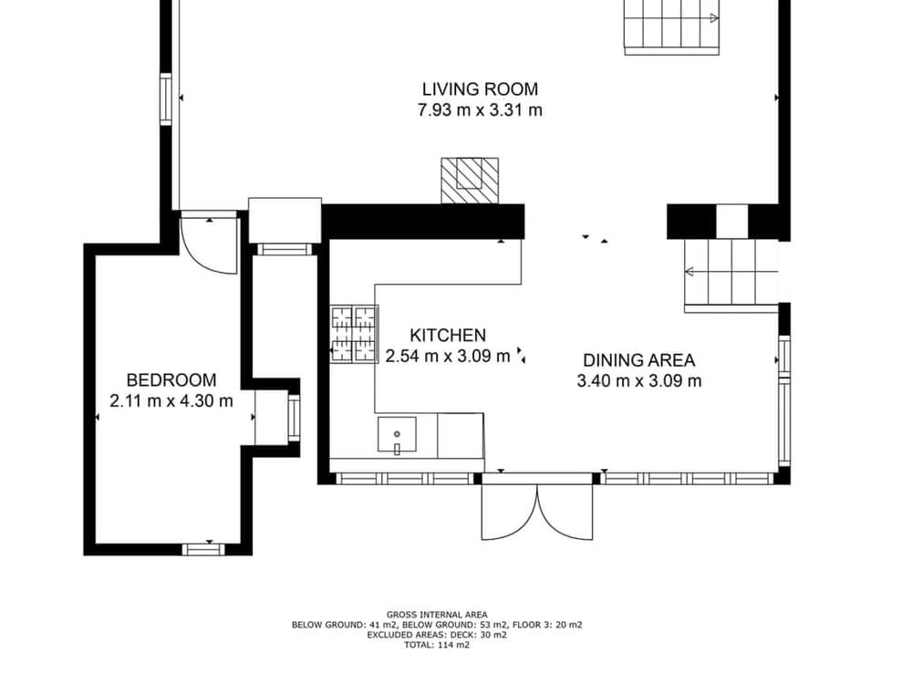 Floor plan (photo 2) at Willow Cottage in St Just, Cornwall