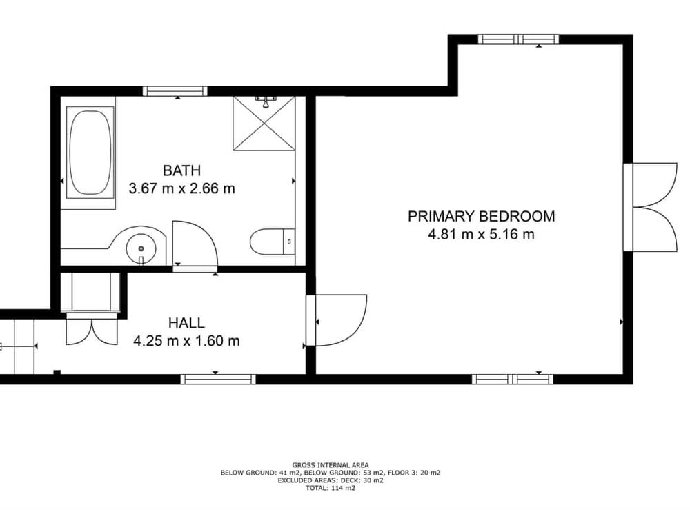 Floor plan at Willow Cottage in St Just, Cornwall