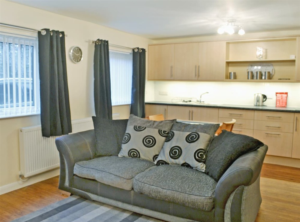 Open plan living space at Willow Retreat in Ambleside, Cumbria