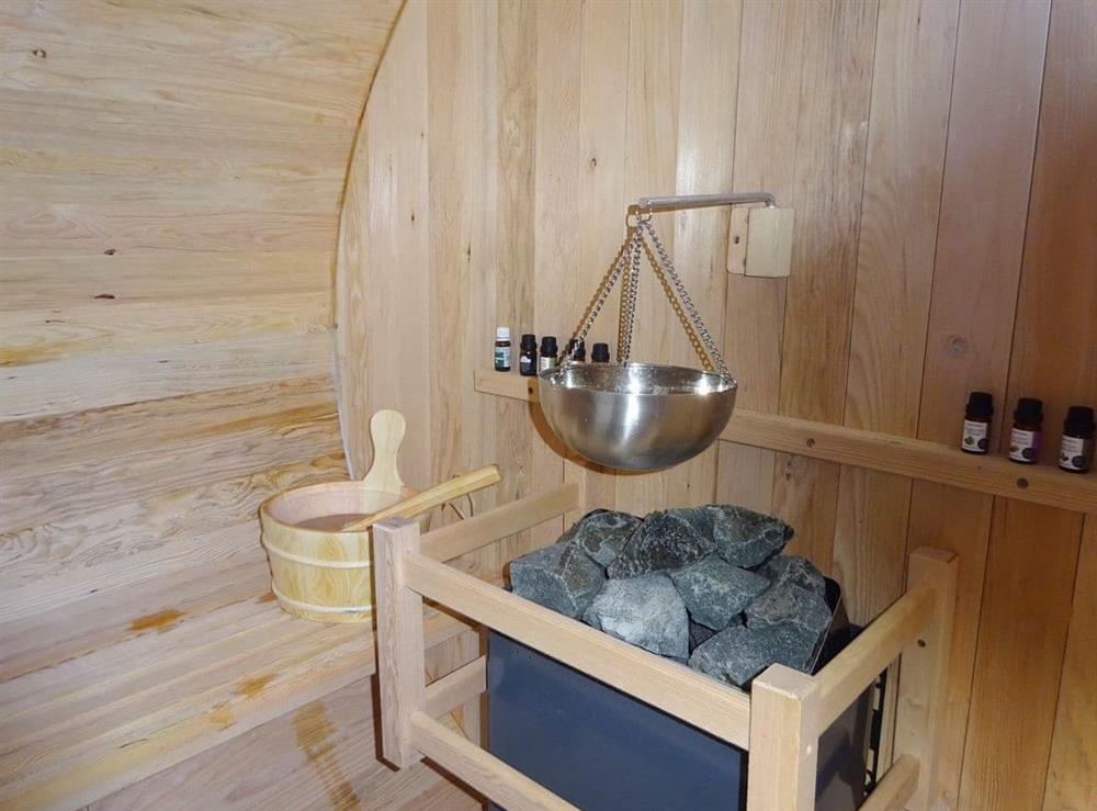 Inside the sauna at Willowfield Cottage in Thornton-Le-Dale, North Yorkshire