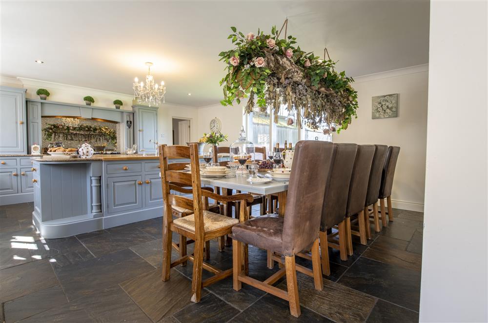 The beautiful, open-plan kitchen and dining area  at Willowgarth House, Northallerton, North Yorkshire