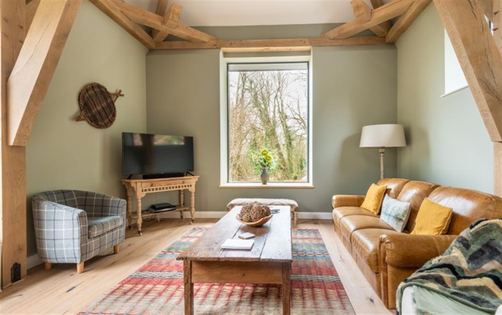 Enjoy the living room at Willowplatt Barn in Aveton Gifford