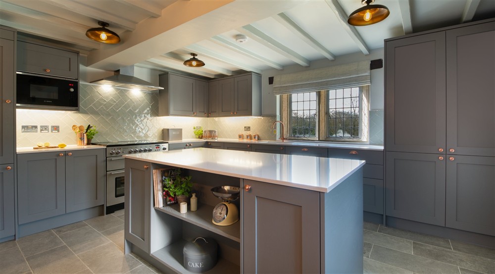 The kitchen and dining room at Wilson Farmhouse in Hope Valley, Derbyshire