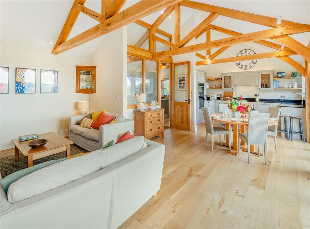 Open plan living space at Windover Barn in Horsham, West Sussex