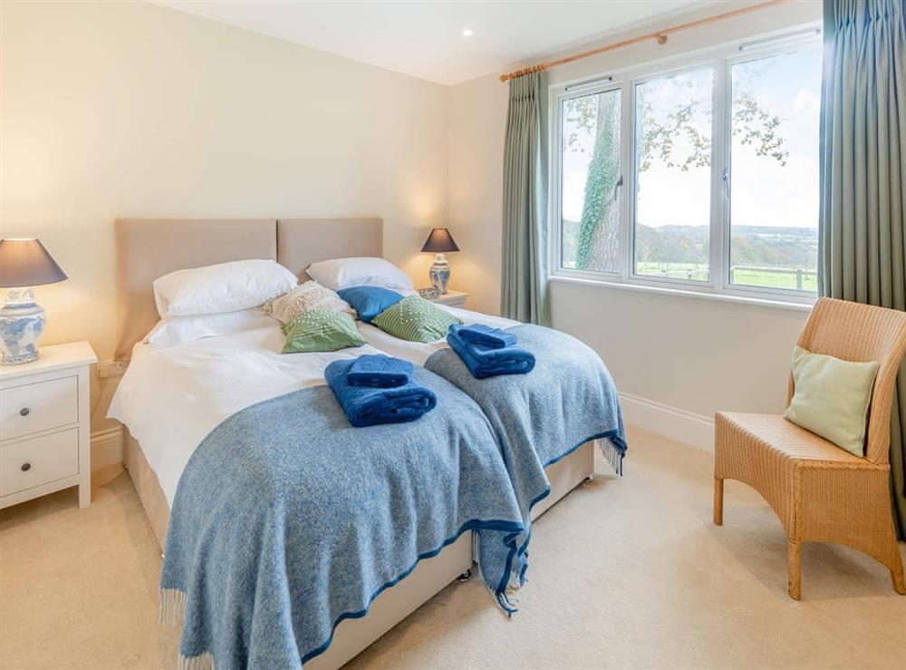 Twin bedroom at Windover Barn in Horsham, West Sussex