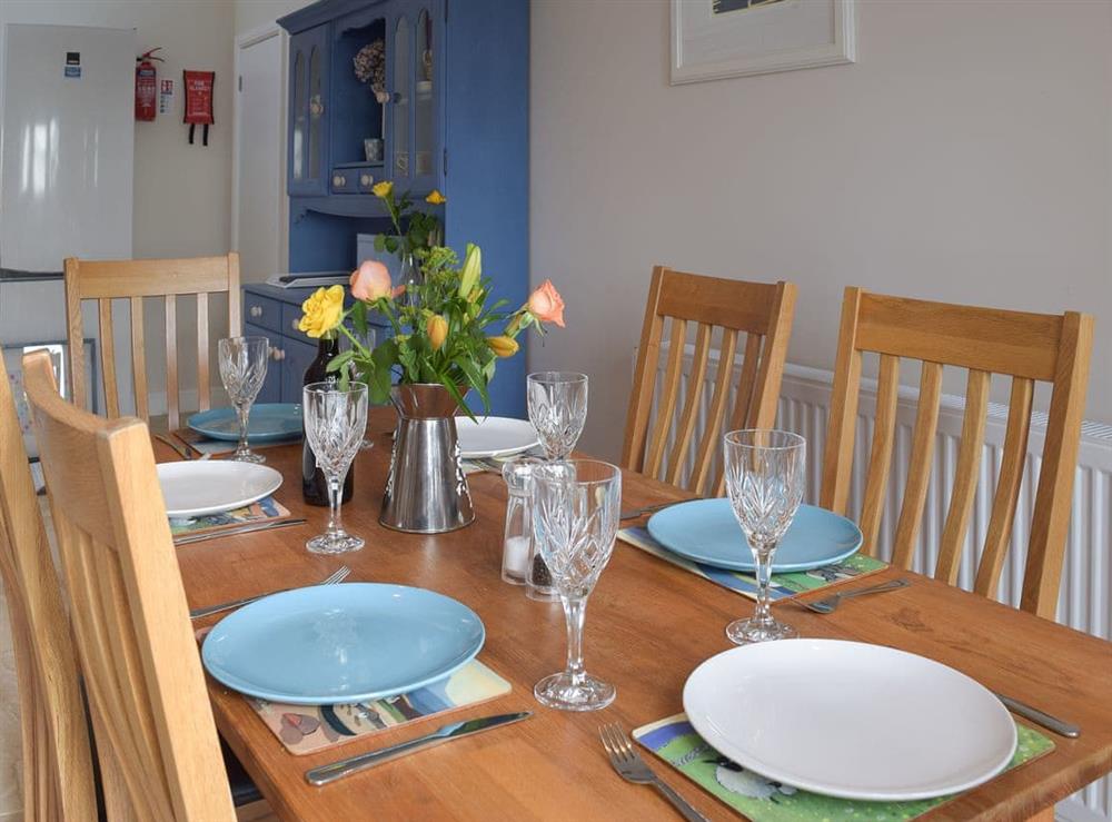 Dining area at Windsmoor Cottage on Gower in Perriswood, near Oxwich, Glamorgan, West Glamorgan