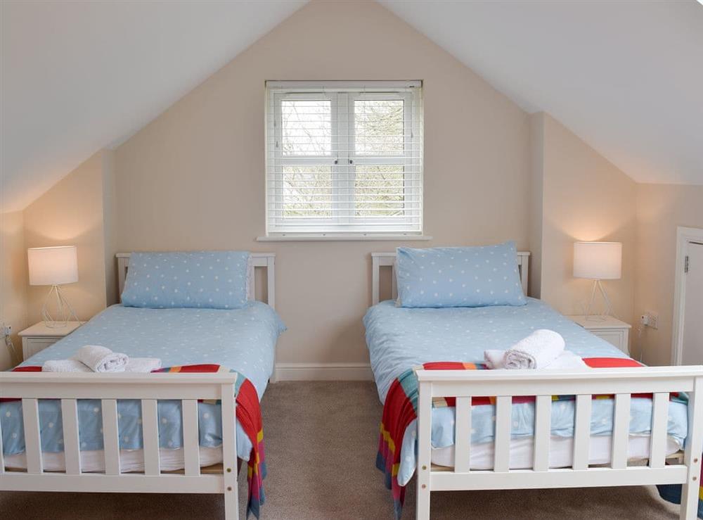 Twin bedroom at Windsmoor Cottage on Gower in Perriswood, near Oxwich, Glamorgan, West Glamorgan