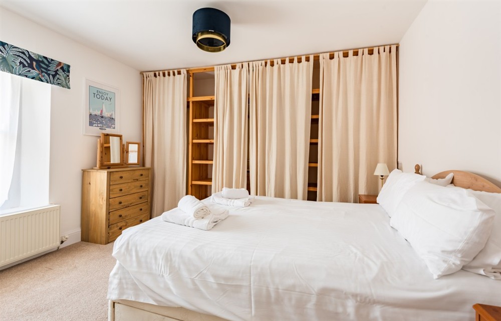 One of the bedrooms at Windward House in Salcombe