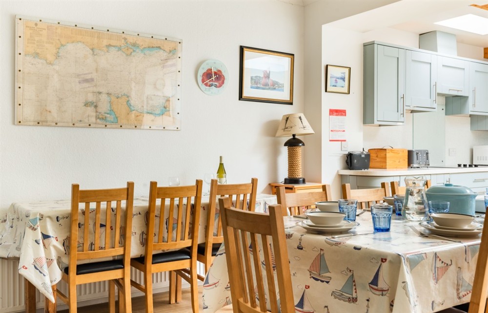The dining room at Windward House in Salcombe