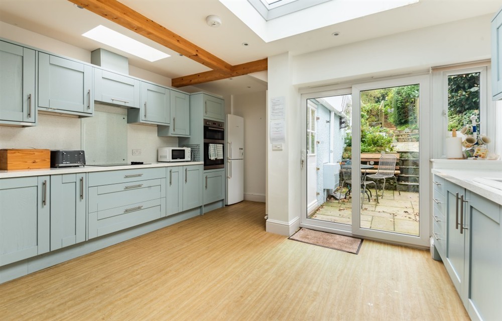 This is the kitchen at Windward House in Salcombe