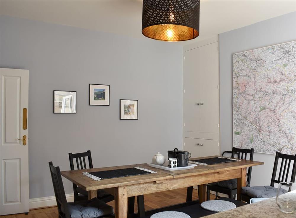 Stylish dining area at Windy Dales Cottage in Skipton, Yorkshire, North Yorkshire