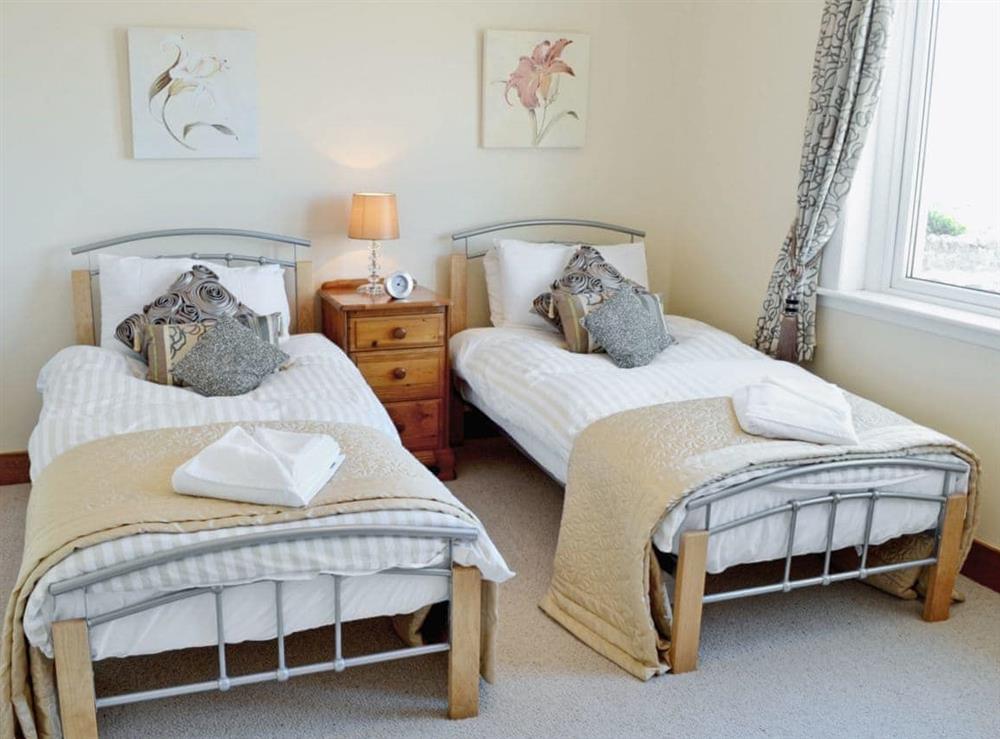 Twin bedroom at Winloma in Port William, Wigtownshire