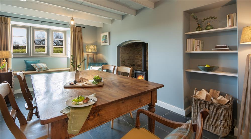 The dining room at Winnianton Farmhouse in Helston, Cornwall