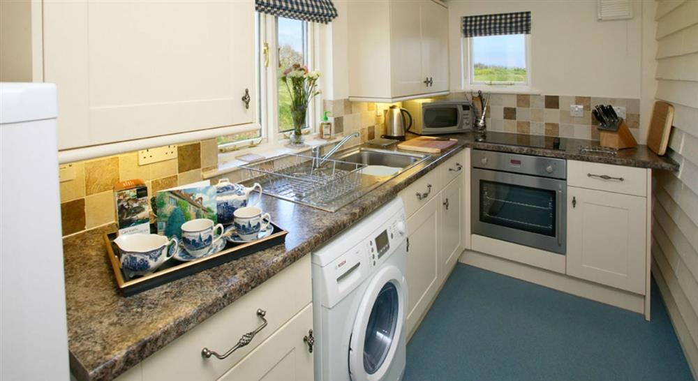 The kitchen at Wireless Cottage in Helston, Cornwall