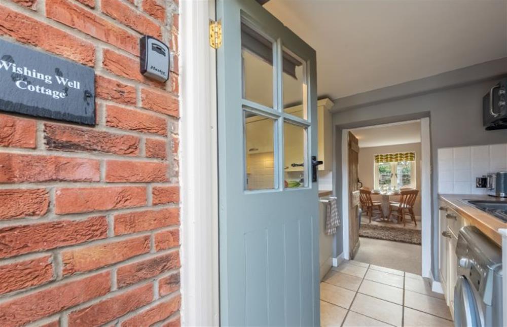 Entrance via the back door into the kitchen at Wishing Well Cottage, North Creake near Fakenham
