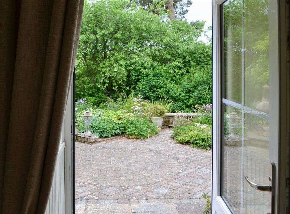 Patio at Wisteria Cottage in Netherton, near Rothbury, Northumberland