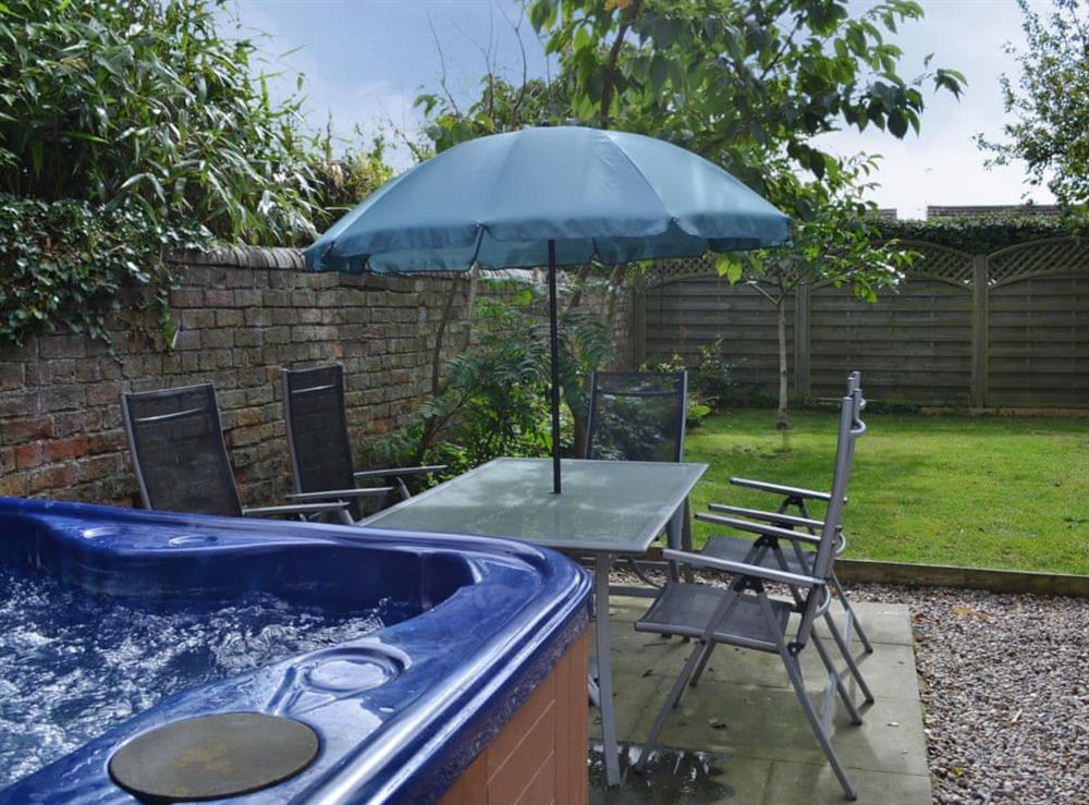 Relaxing, private hot tub at Wisteria Cottage in Skegness, Lincolnshire