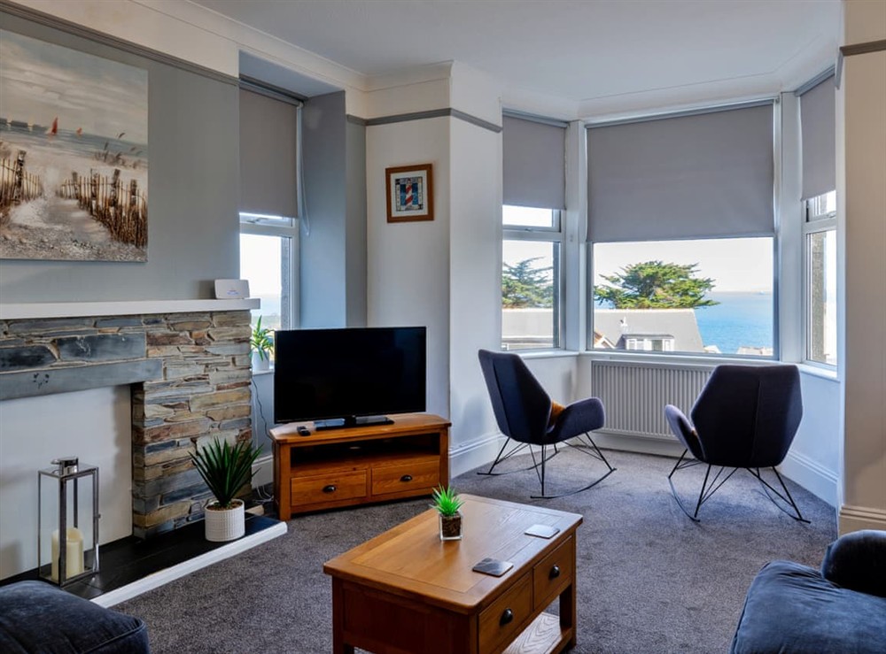 Living room at Wisteria Cottage in St Ives, Cornwall
