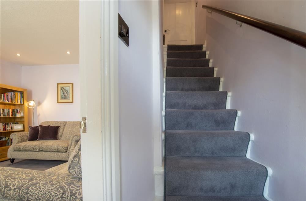 The steep stairs leading to the first floor at Witton View, Leyburn