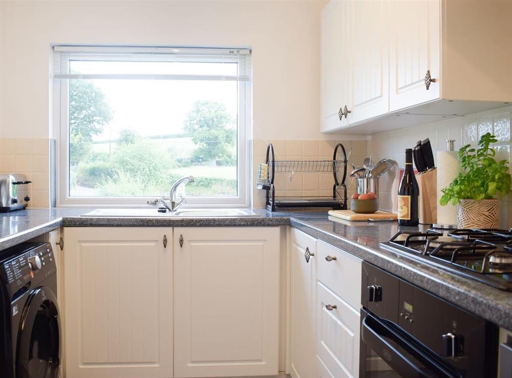 Fully equipped kitchen at Wokkon Lodge in Castle Pulverbatch, near Shrewsbury, Shropshire