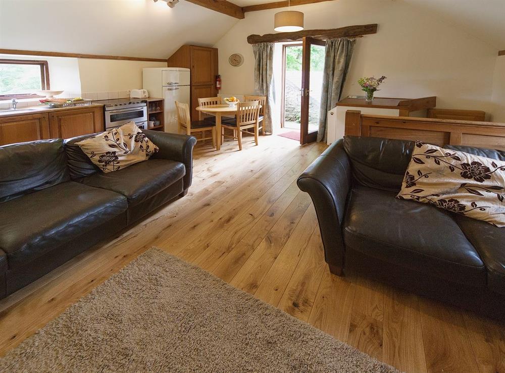 Open plan living/dining room/kitchen at Wolfscote Cottage, 
