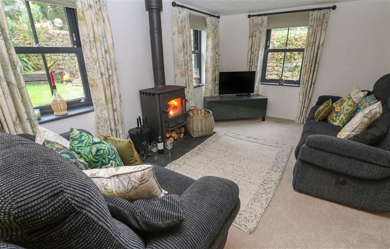 The living room at Wood Brook Cottage, Crowan