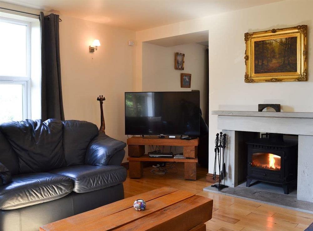 Warm and cosy living room at Wood Cottage in Buxworth, High Peak, Derbyshire