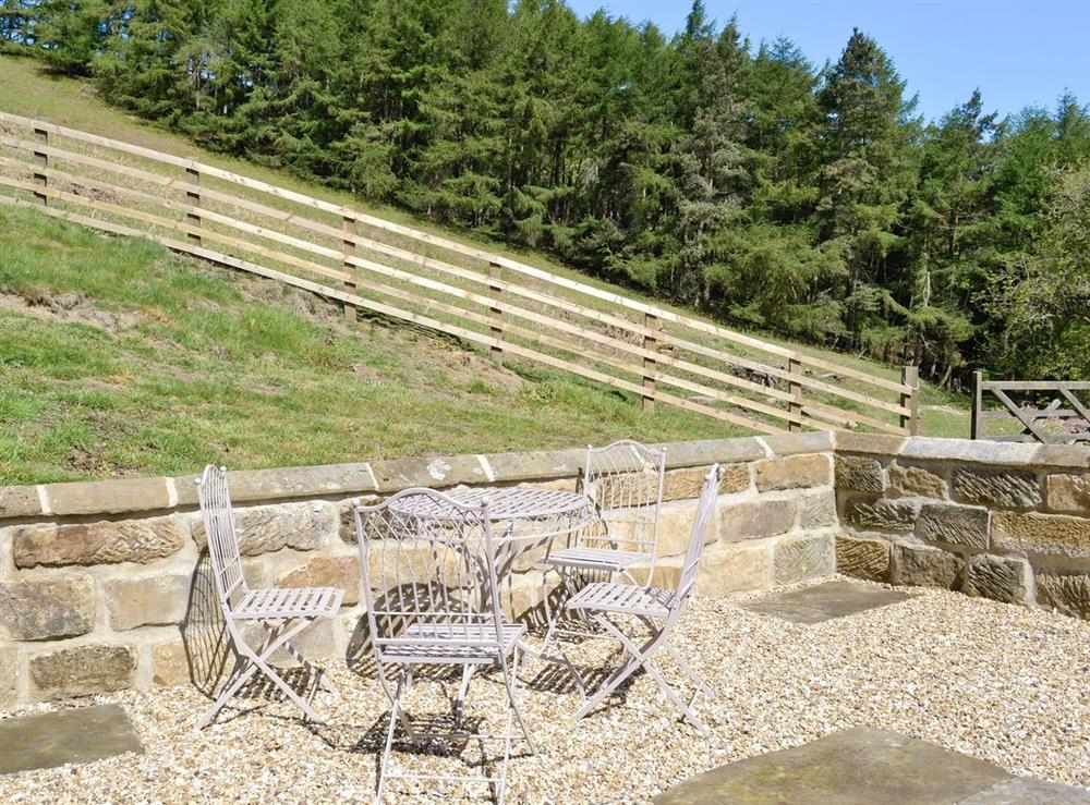 Sitting-out-area at Wood Cottage in Chop Gate, near Stokesley, North Yorkshire