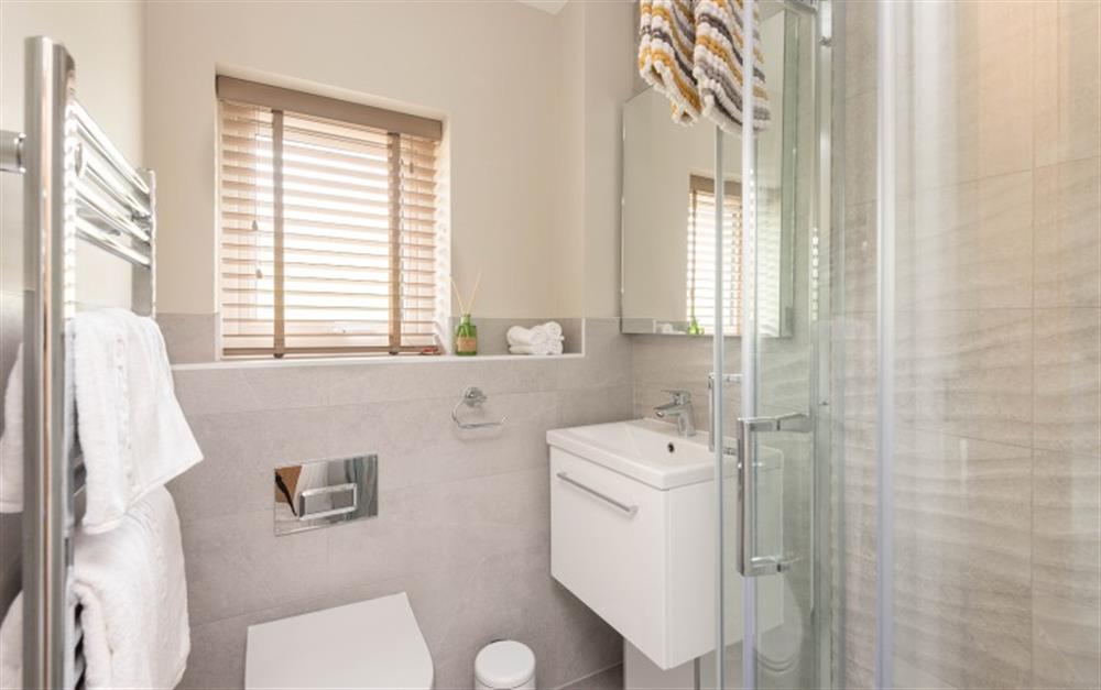 En-suite Shower Room to Principle Bedroom at Wood Cottage in Lulworth