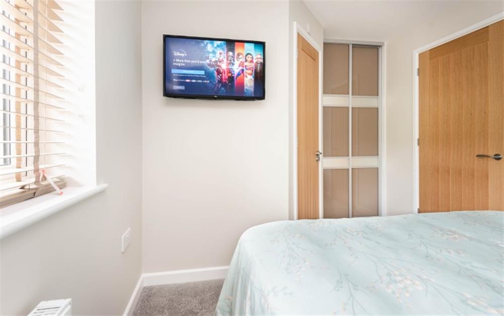 Principle Bedroom with Smart TV at Wood Cottage in Lulworth