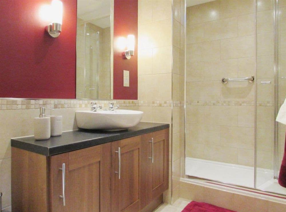 En-suite shower room at Sedge Lodge, 