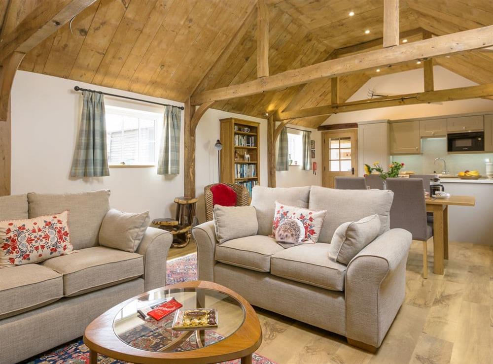 Spacious open plan living space at The Calf Shed, 