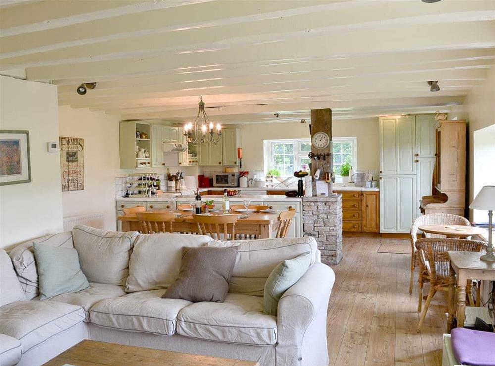 Open plan living/dining room/kitchen at Woodbine Cottage in Limestone Brae, near Alston, Northumberland