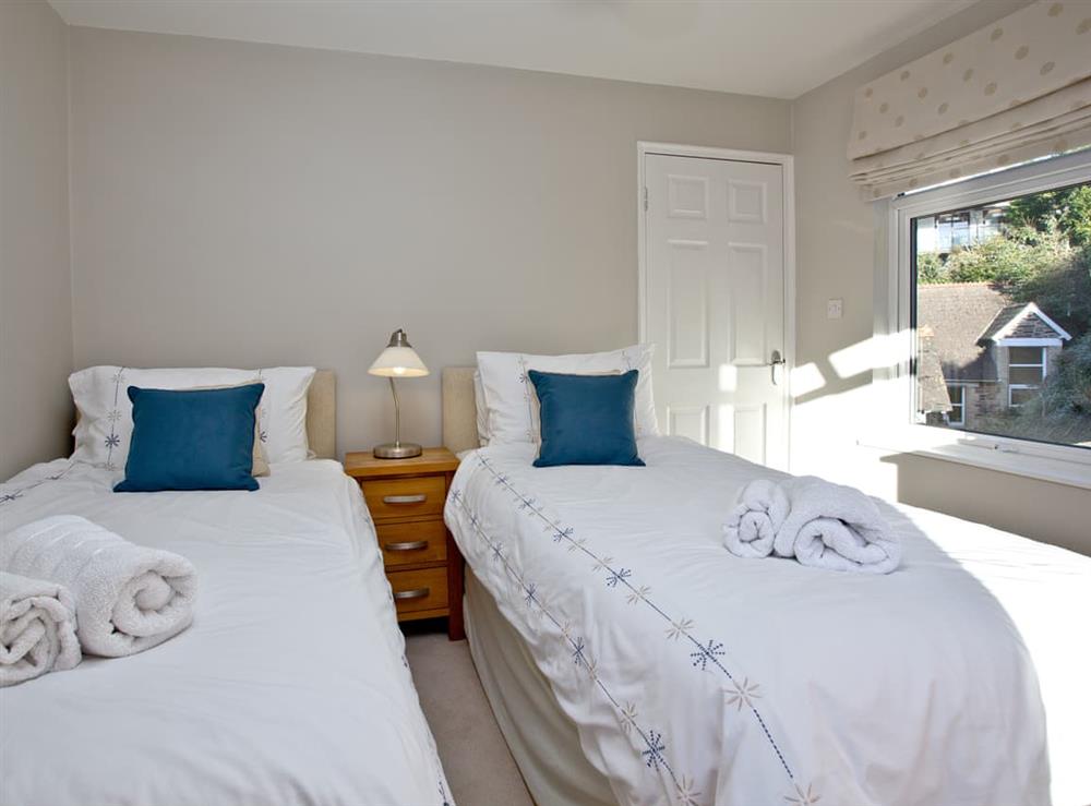 Twin bedroom at Woodbine House in Kingswear, near Dartmouth, Devon