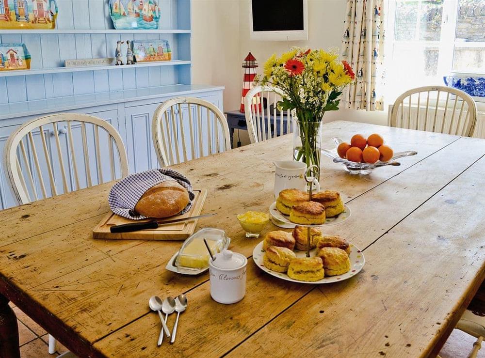 Dining room at Woodbrook Cottage in Bothenhampton, near Bridport, Dorset