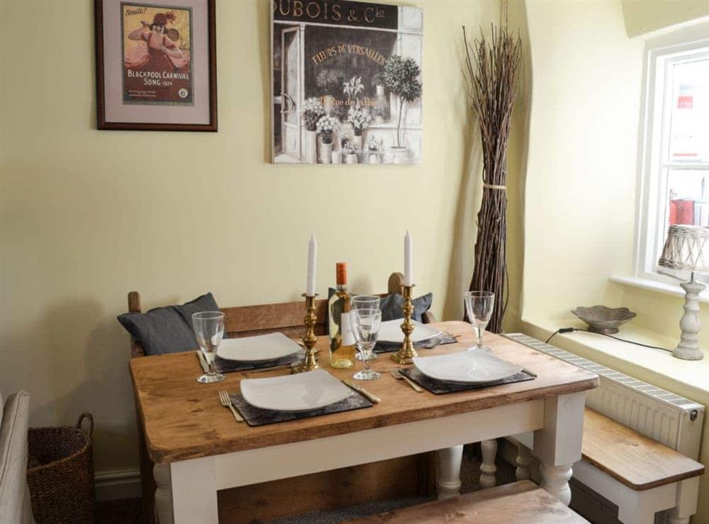 Dining area at Woodburn Cottage in Beckside, Kirkby-in-Furness, near Ulverston, Cumbria