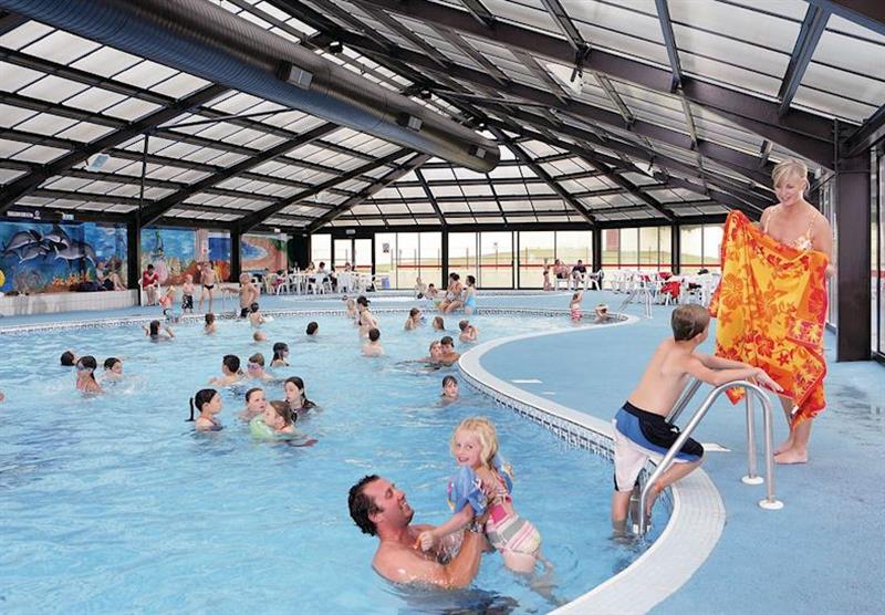 Indoor heated swimming pool at Ladram Bay Holiday Park at Woodbury Woods in Woodbury, Devon