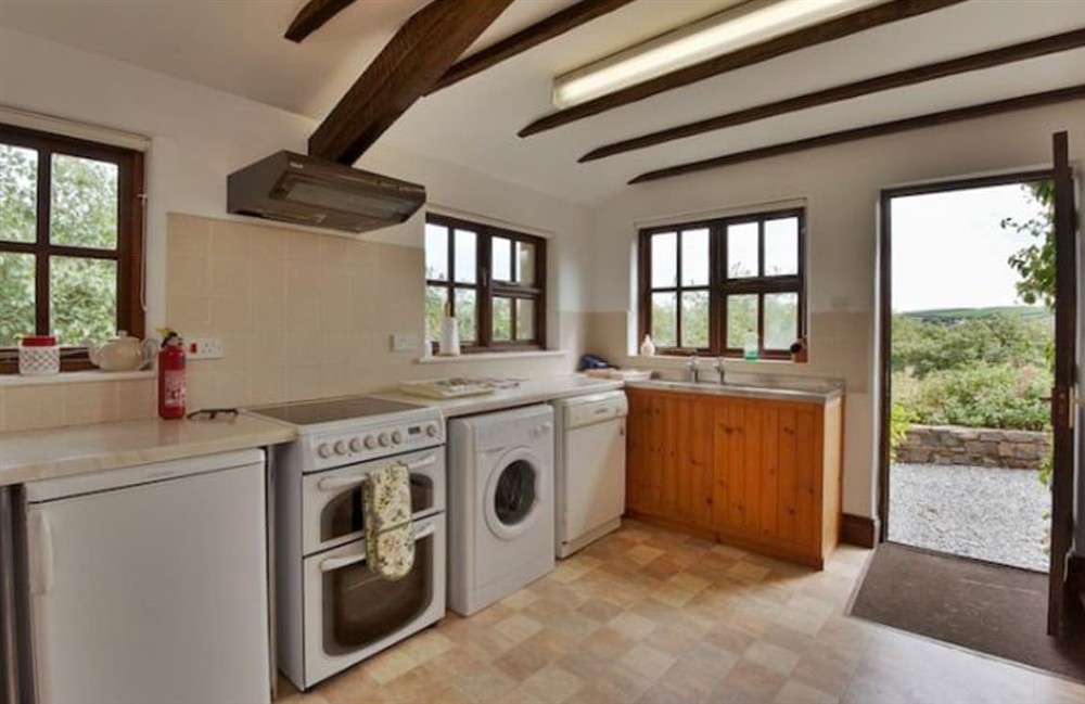 Kitchen area at Woodgate in Crackington Haven, Cornwall