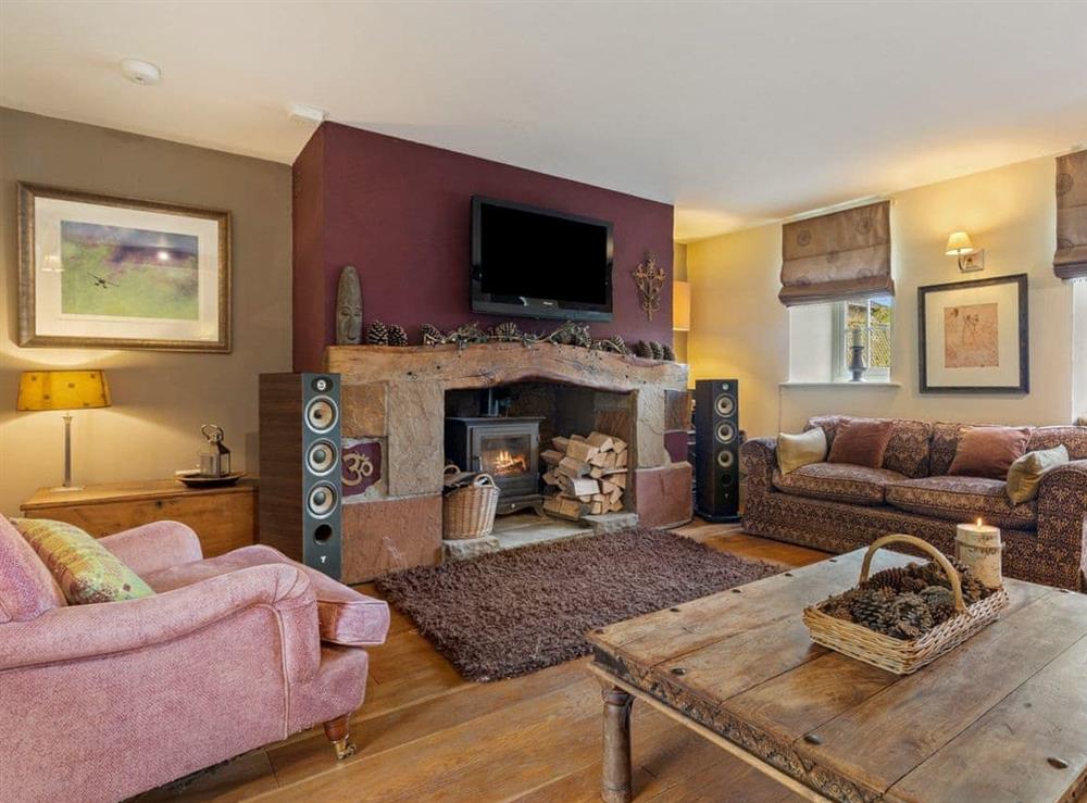 Living room at Woodland Barn in Rhos, Pembrokeshire, Dyfed