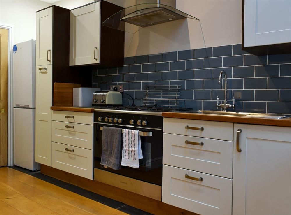 Modern fitted kitchen at Woodland Cottage in Backbarrow, near Ulverston, Cumbria