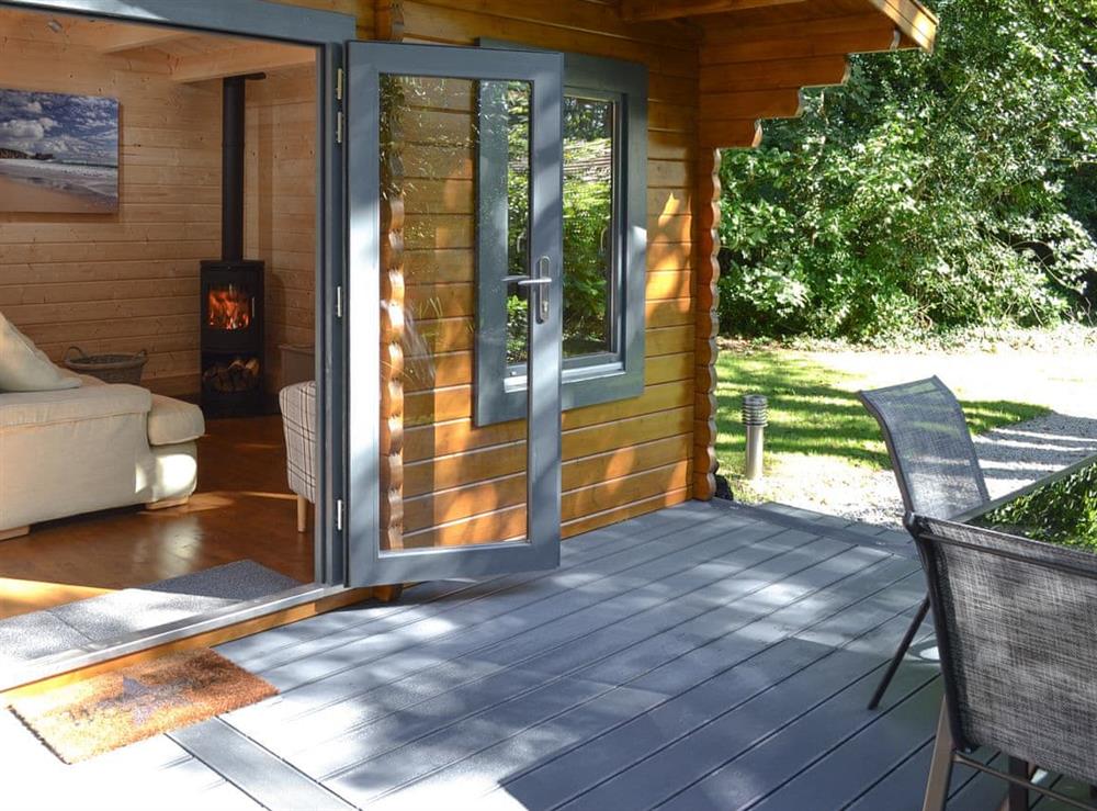 Outdoor area at Woodland Lodge in Perran Downs, near Marazion, Cornwall