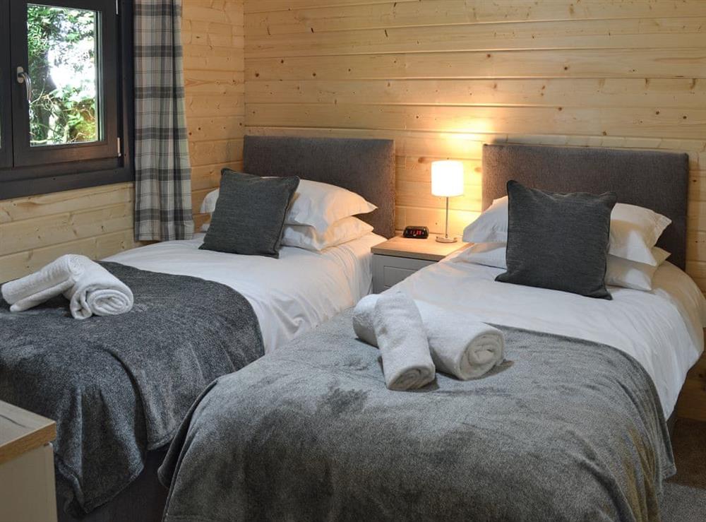 Twin bedroom at Woodland Lodge in Perran Downs, near Marazion, Cornwall