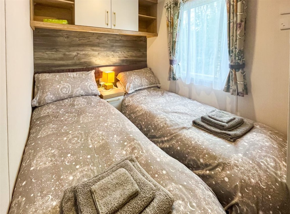 Twin bedroom at Woodland Serenity in Edzell, Aberdeenshire