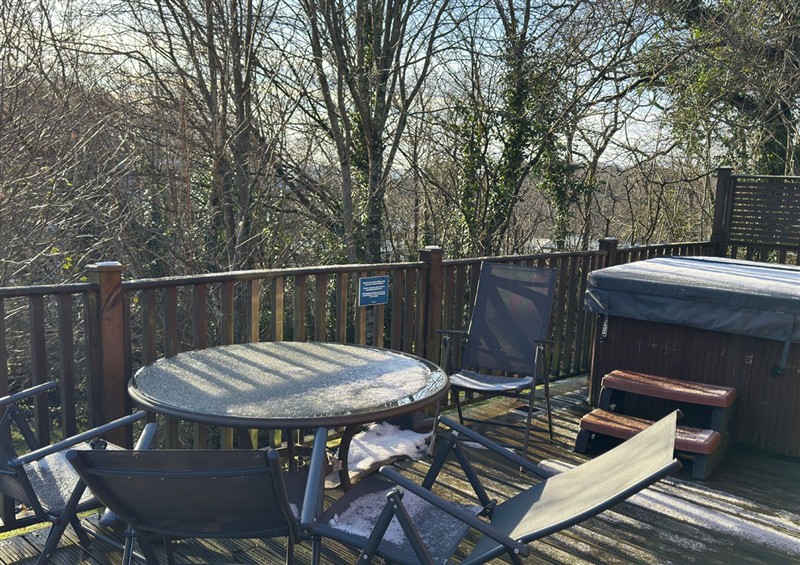 The patio in Woodland View 31 - The Hawthorns at Woodland View 31 - The Hawthorns, Finlakes Holiday Park near Chudleigh
