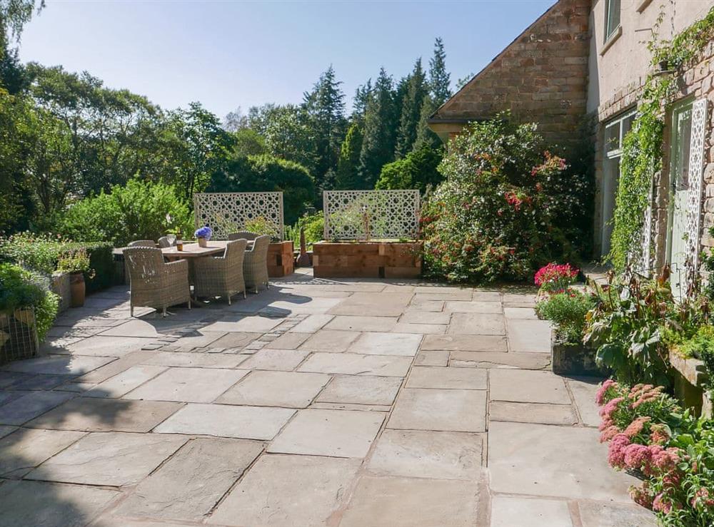 Patio at Woodland View in Cow Ark, near Clitheroe, Lancashire
